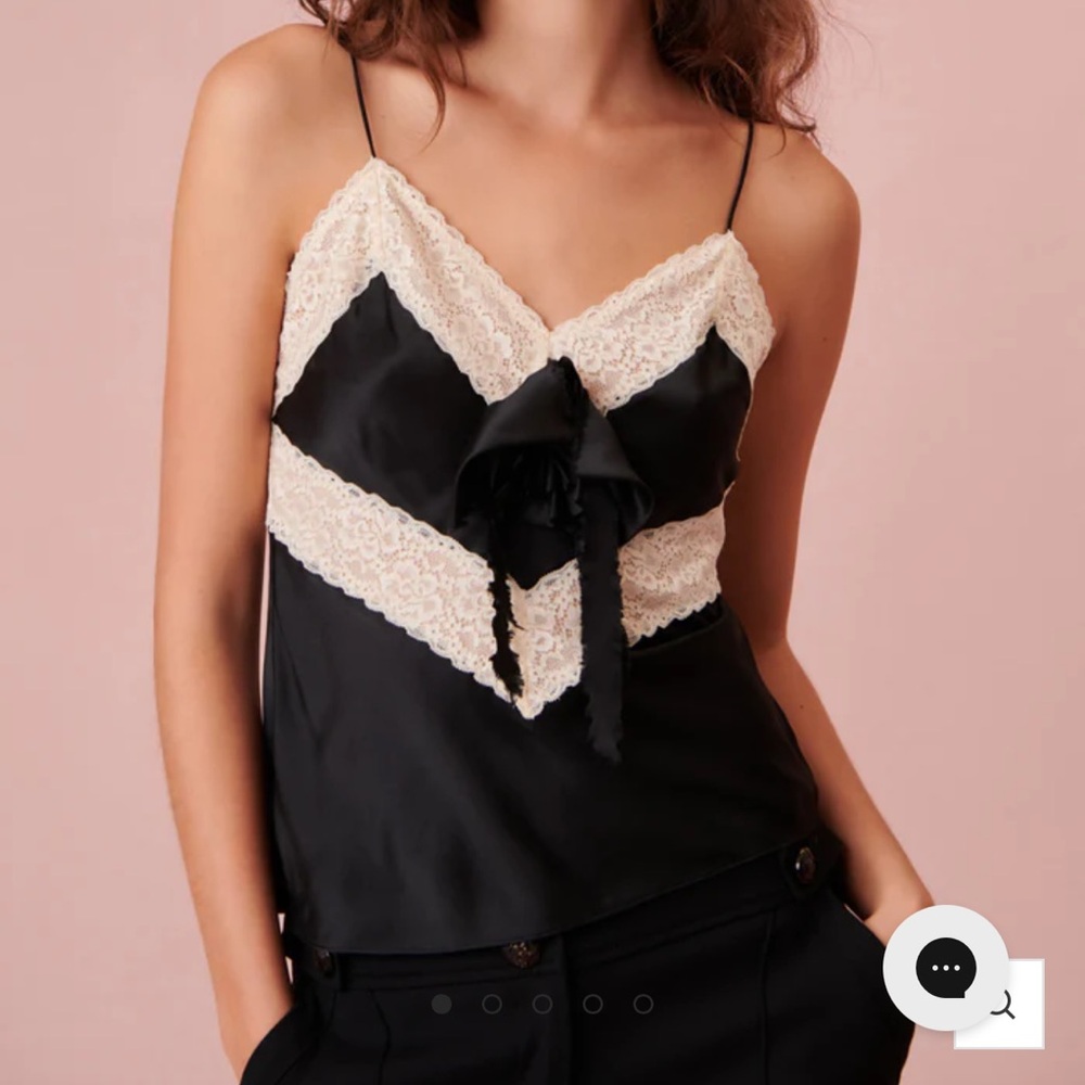 LoveShackFancy - Brimsley Silk Charmeuse Top (NWT)
